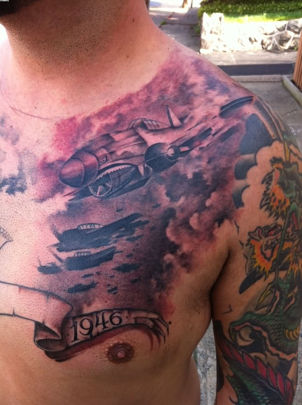 Color airplane tattoo by Brian Harris: TattooNOW
