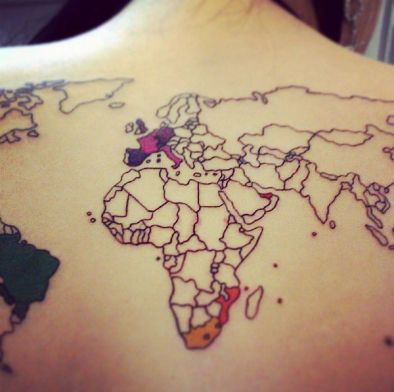 world map tattoo designs