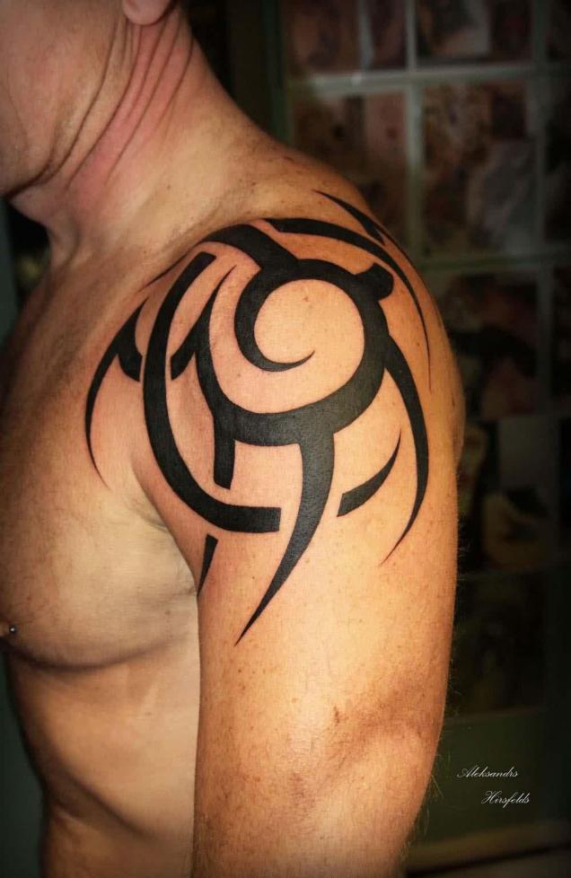 Black Ink Famous Black Ink Tribal Tattoo For Shoulder