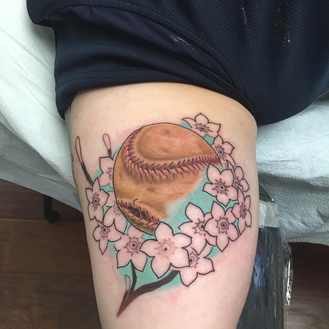 forearm baseball tattoo sleeve