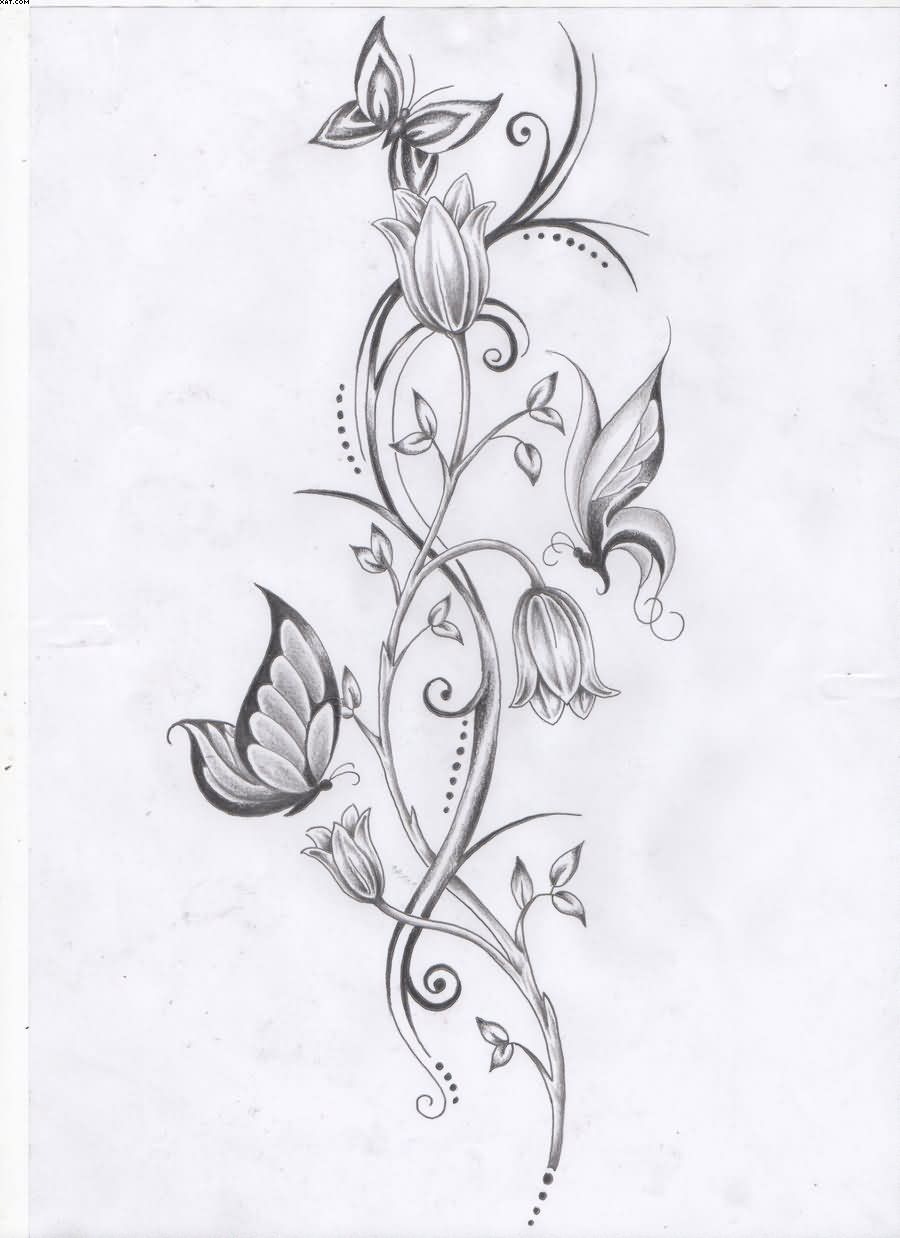 Pin by kennadeeking on tattoos | Vine tattoos, Flower vine tattoos, Flower  tattoo drawings