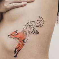 Half Jumping Fox Tattoo